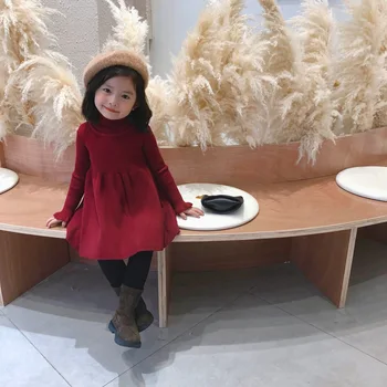2019 Winter New Arrival Korean style cotton pure color long sleeve all-match sweater dress for cute sweet fashion baby girls 
2019 Winter New Arrival Korean style cotton pure color long sleeve all-match sweater dress for cute sweet fashion baby girls
