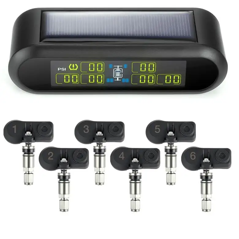 T650 Solar Bus RV Truck TPMS Wireless Tire Pressure Monitoring System with 6 External Internal Sensors,Max 116 PSI
T650 Solar Bus RV Truck TPMS Wireless Tire Pressure Monitoring System with 6 External Internal Sensors,Max 116 PSI