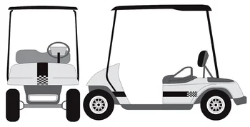 For 1Set/2Pcs Checkered Flag Stripe Kit Golf Cart Decal Sticker EZ Go Club Car HDK GEM Car styling