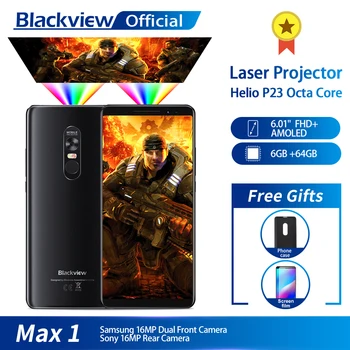 Blackview MAX 1 Wireless Projector Mobile Phone 6.01 AMOLED 4680mAh Android 8.1 6GB+64GB Home Theater Projectors Smartphone
Blackview MAX 1 Wireless Projector Mobile Phone 6.01 AMOLED 4680mAh Android 8.1 6GB+64GB Home Theater Projectors Smartphone