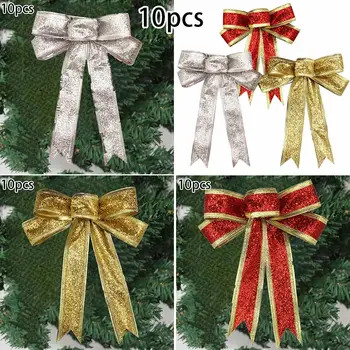 10PCS/Set Xmas Bow Sparkling Tinsel Silver Bow Christmas Tree Baubles Decorations Glitter Ribbon Crafts Decor
10PCS/Set Xmas Bow Sparkling Tinsel Silver Bow Christmas Tree Baubles Decorations Glitter Ribbon Crafts Decor