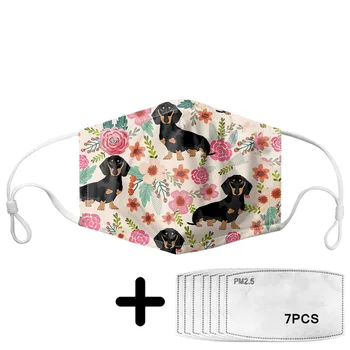 Cute Cartoon Dachshund and Floral Print Women Mask with PM2.5 Filters Anti-dust Masks for Girl Reusable Elastic Face Protection
Cute Cartoon Dachshund and Floral Print Women Mask with PM2.5 Filters Anti-dust Masks for Girl Reusable Elastic Face Protection