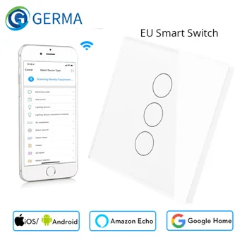 GERMA Mini Wifi Smart Wall Touch Switch EU Power Mobile APP Remote Control Works with Alexa Google Home 3 Gang No Hub Required
GERMA Mini Wifi Smart Wall Touch Switch EU Power Mobile APP Remote Control Works with Alexa Google Home 3 Gang No Hub Required