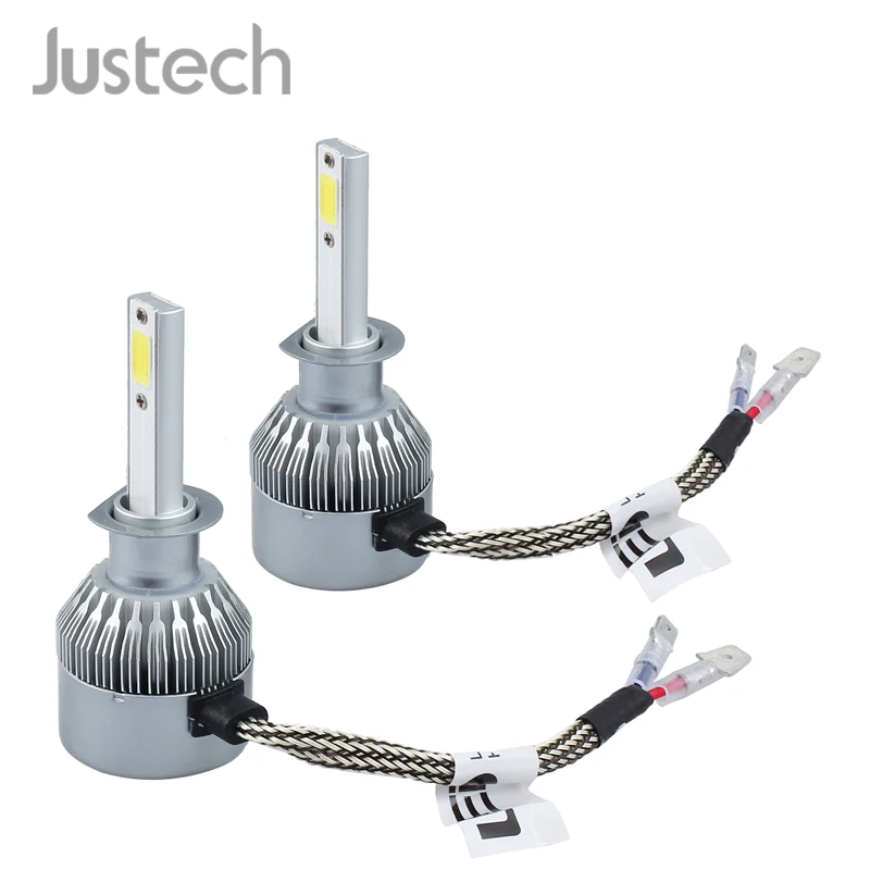 Justech 2Pcs H1 72W 7600LM COB LED Car Headlight Kit Super Bright LED Light Lamp Globes Bulbs White 6000K
Justech 2Pcs H1 72W 7600LM COB LED Car Headlight Kit Super Bright LED Light Lamp Globes Bulbs White 6000K