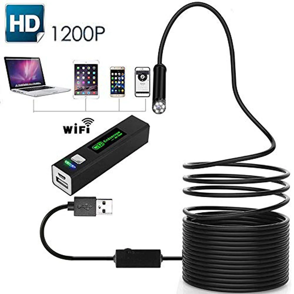 WIFI 8MM 2/5/10m Semi-Rigied Endoscope For IOS Android Car Detection Inspection Borescope Snake Video Flexible Camera
WIFI 8MM 2/5/10m Semi-Rigied Endoscope For IOS Android Car Detection Inspection Borescope Snake Video Flexible Camera