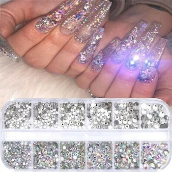 12 boxes/set of crystal rhinestones 3D glitter jewelry glass diamond gems rectangular frame nail art decoration nail accesoires
12 boxes/set of crystal rhinestones 3D glitter jewelry glass diamond gems rectangular frame nail art decoration nail accesoires