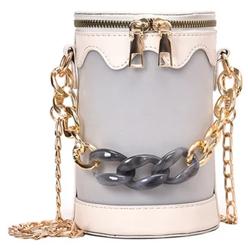 Women'S Bucket Summer Handbag New Korean Fashion Chain Small Round Bag Stitching Shoulder Messenger Bag White
Women'S Bucket Summer Handbag New Korean Fashion Chain Small Round Bag Stitching Shoulder Messenger Bag White