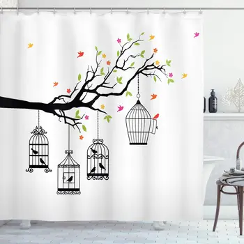 Flying Birds Decor Collection, Floral Colorful Tree Branch with Birds and Open Cages Freedom Theme Spring Liberty Home,
Flying Birds Decor Collection, Floral Colorful Tree Branch with Birds and Open Cages Freedom Theme Spring Liberty Home,