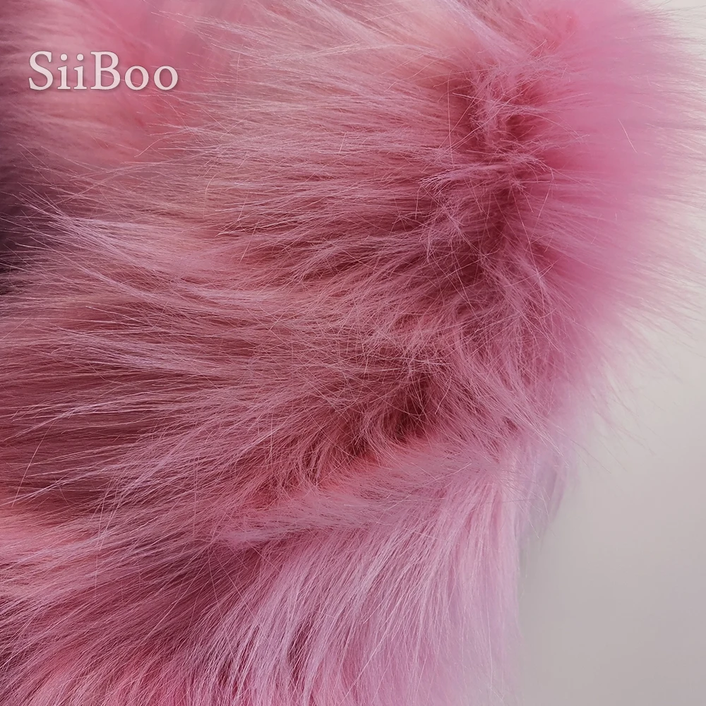 9 см розовая плюшевая ткань из искусственного меха для зимнего пальто жилет