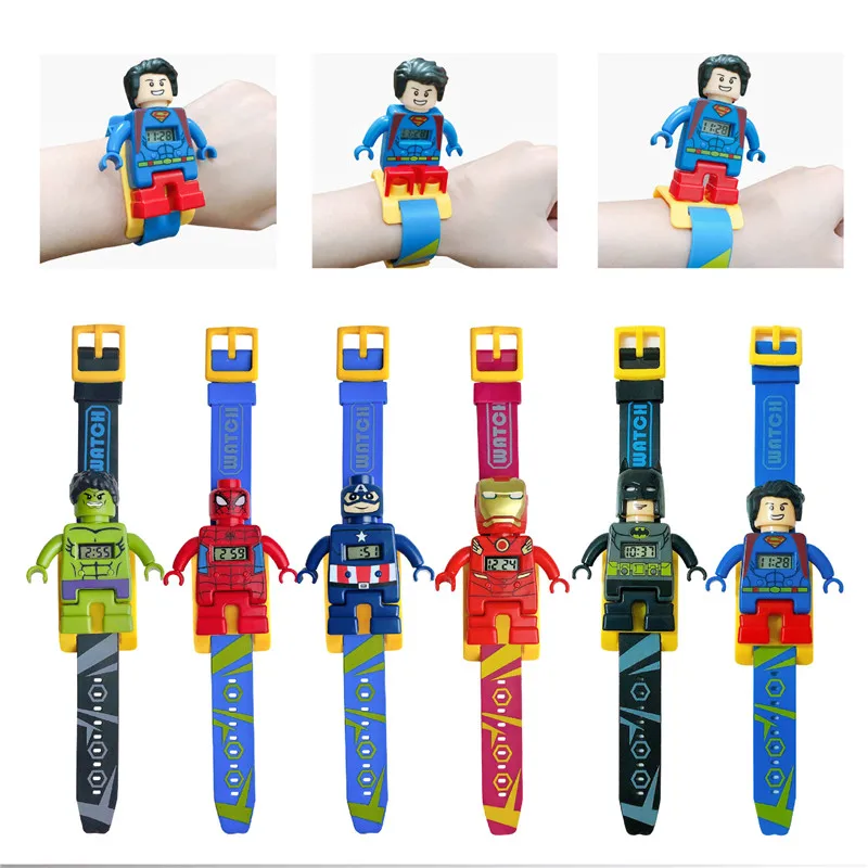 Super Heroes Toy Watch Building Blocks Marvel Spider man Superman Batman Action Figure Toys For Children New Year's Gift
Super Heroes Toy Watch Building Blocks Marvel Spider man Superman Batman Action Figure Toys For Children New Year's Gift