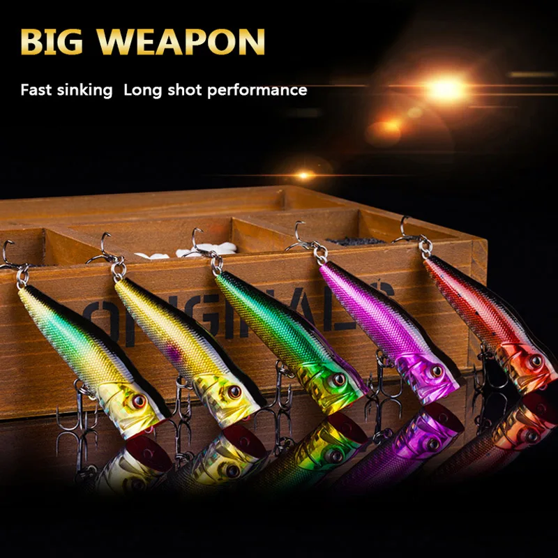 Popper 1pcs Fishing Lures 9cm/13g Topwater Popper Bait 10 Color Hard Bait Artificial Wobblers Fishing Tackle With Two Hooks
Popper 1pcs Fishing Lures 9cm/13g Topwater Popper Bait 10 Color Hard Bait Artificial Wobblers Fishing Tackle With Two Hooks