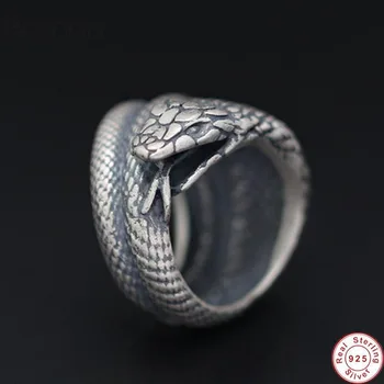 100% S925 Sterling Silver colour snake Rings Men Exaggerated Snake Wide Finger Ring Cool Gothnic Punk Jewelry Handmade Bijoux
100% S925 Sterling Silver colour snake Rings Men Exaggerated Snake Wide Finger Ring Cool Gothnic Punk Jewelry Handmade Bijoux