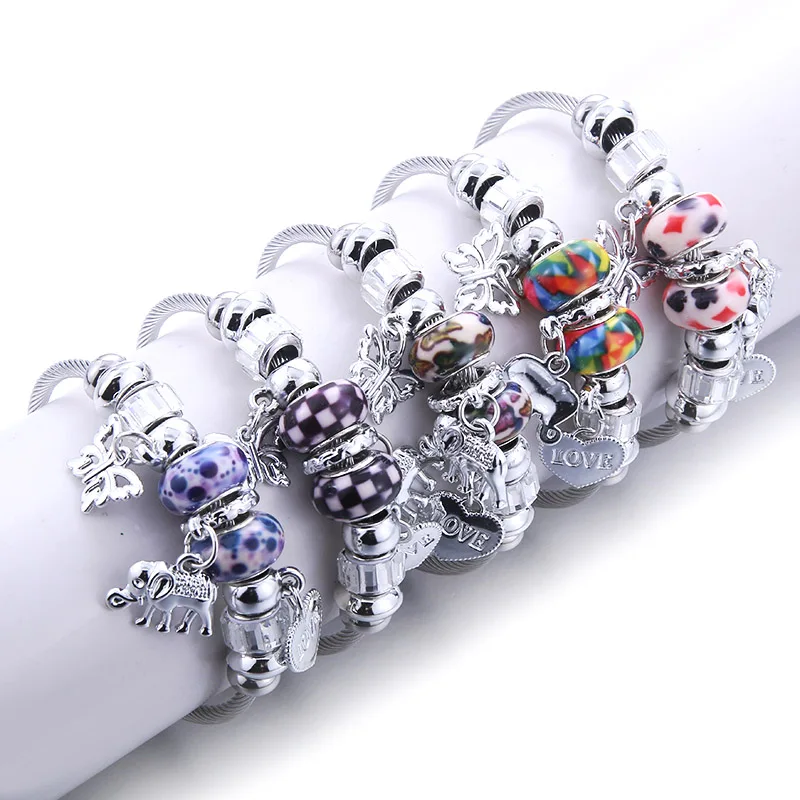 High Quality Colorful beads Silver beads Beaded Bracelet Cute Elephant Butterfly Pendant Bracelets women Fashion jewelry
High Quality Colorful beads Silver beads Beaded Bracelet Cute Elephant Butterfly Pendant Bracelets women Fashion jewelry