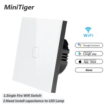 Minitiger WIFI Smart 2 Gang Touch Switch Wifi Wireless Remote Light Wall Switch Crystal Glass Panel Work With Alexa/Google Home
Minitiger WIFI Smart 2 Gang Touch Switch Wifi Wireless Remote Light Wall Switch Crystal Glass Panel Work With Alexa/Google Home
