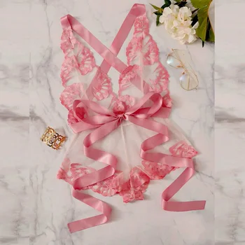 Women Sexy Erotic Bodysuits Sleepwear Clothing See-through Babydoll Lace Bandage Pink Nightwear 2019 New Fashion
Women Sexy Erotic Bodysuits Sleepwear Clothing See-through Babydoll Lace Bandage Pink Nightwear 2019 New Fashion