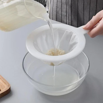 Reusable Soy Milk Coffee Filter Nylon Super Fine Colander Sieve 100 20 400 mesh Strainer Colander Handle for Honey Juice Tea
Reusable Soy Milk Coffee Filter Nylon Super Fine Colander Sieve 100 20 400 mesh Strainer Colander Handle for Honey Juice Tea