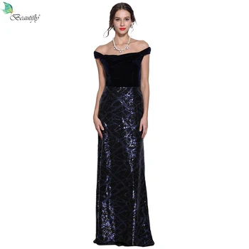 Beautifly Sequin Velvet Dress Navy Blue Maxi Gowns Sleeveless Party Floor-Length Elegant Women's Prom Dresses
Beautifly Sequin Velvet Dress Navy Blue Maxi Gowns Sleeveless Party Floor-Length Elegant Women's Prom Dresses