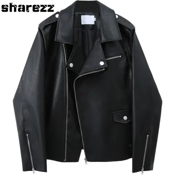 Sharezz 2020 Sping Autumn New Cool Faux Leather Women Pu Loose Fit Long Sleeve Zipper Bf Short Black Coat Fashion Tide Bomber
Sharezz 2020 Sping Autumn New Cool Faux Leather Women Pu Loose Fit Long Sleeve Zipper Bf Short Black Coat Fashion Tide Bomber