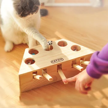 Pet Indoor Solid Wooden Pet Hunt Toy Interactive 3/5-holed Mouse Seat Scratch Funny High Quality Pet Hunt Toy K1149 F
Pet Indoor Solid Wooden Pet Hunt Toy Interactive 3/5-holed Mouse Seat Scratch Funny High Quality Pet Hunt Toy K1149 F