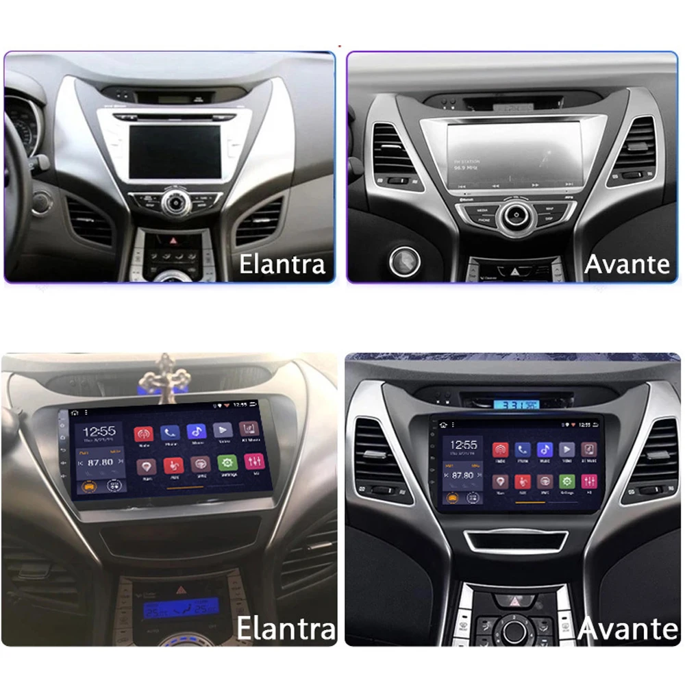 Top 2G+32G GPS Navigation For Hyundai Elantra 2011-2013 Car Radio Android 8.1 9" multimedia system DVD MP5 player Carplay USB TV SWC 1