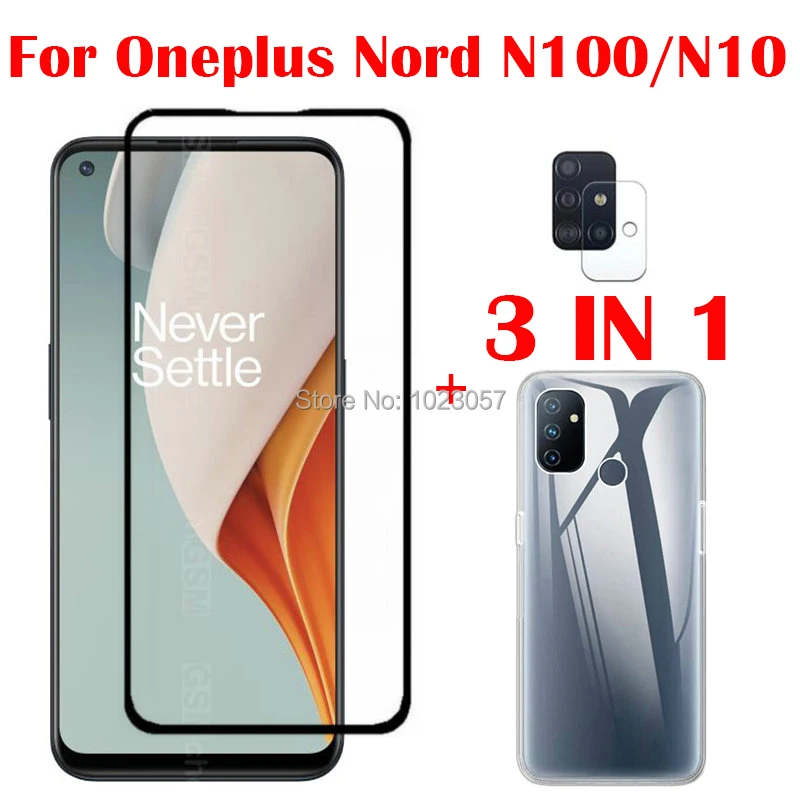 Защитное стекло для экрана и камеры Oneplus Nord N100 закаленное N10 5G 2.5D 3 в 1 | Мобильные
