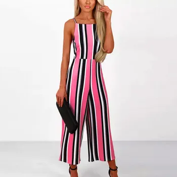 Jumpsuit Women Sleeveless Striped Casual Clubwear Wide Leg Pants Outfit Body femme Bodysuit Woman Backless Jumpsuit Mujer
Jumpsuit Women Sleeveless Striped Casual Clubwear Wide Leg Pants Outfit Body femme Bodysuit Woman Backless Jumpsuit Mujer