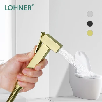 Lohner Square Brass Brushed Bidets Sprayer Douchette Black Gold Silver Set Toilet Handheld Spray Gun Valve Shower Holder Hose 
Lohner Square Brass Brushed Bidets Sprayer Douchette Black Gold Silver Set Toilet Handheld Spray Gun Valve Shower Holder Hose