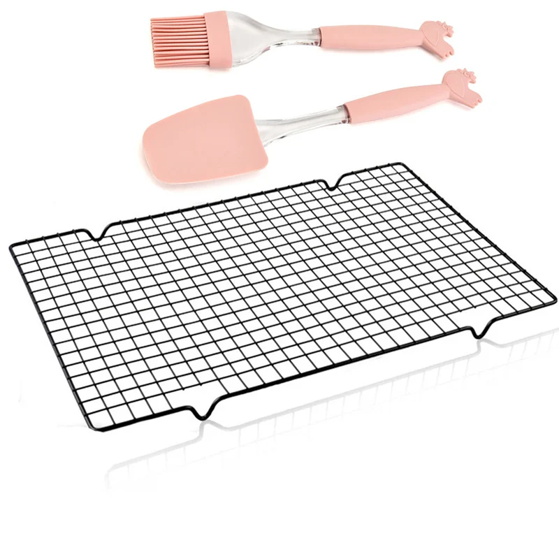 Large Metal Non-stick Baking Rack With Silicone Brush Spatula 10-by-15.9-Inch Nonstick Cooling Rack Set
Large Metal Non-stick Baking Rack With Silicone Brush Spatula 10-by-15.9-Inch Nonstick Cooling Rack Set
