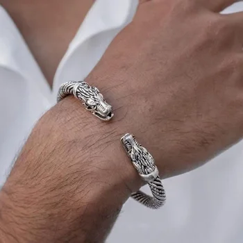 VIKING WOLF BRACELET FOR MEN WRISTBAND STAINLESS STEEL BEADED SPIRAL WOLVES CUFF BRACELETS NORSE SPIRIT JEWELRY
VIKING WOLF BRACELET FOR MEN WRISTBAND STAINLESS STEEL BEADED SPIRAL WOLVES CUFF BRACELETS NORSE SPIRIT JEWELRY