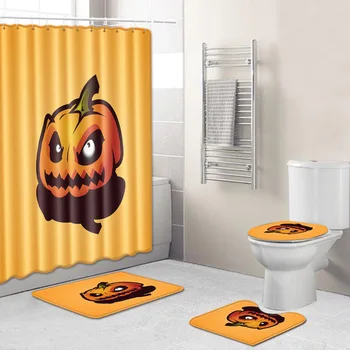Halloween Shower Curtain Mat Combination Four-Piece Set Bathroom Toilet Carpet Shower Room Foot Mat Cross-Border Hair
Halloween Shower Curtain Mat Combination Four-Piece Set Bathroom Toilet Carpet Shower Room Foot Mat Cross-Border Hair