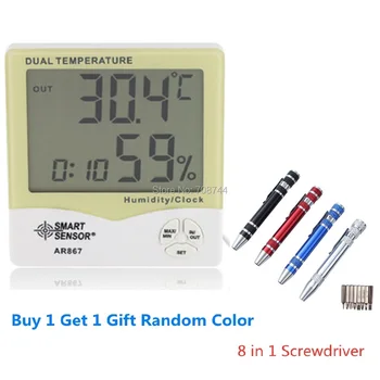 LCD Digital Hygrometer Thermometer Humidity Temperature Meter Weather Station Indoor Outdoor Store Function Wet&Dry Clock Alarm
LCD Digital Hygrometer Thermometer Humidity Temperature Meter Weather Station Indoor Outdoor Store Function Wet&Dry Clock Alarm