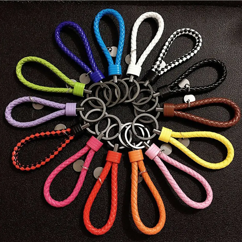 PU Leather Strap Keychains Weaving Rope Chain Key Ring Cute Car Keyring Holder DIY Charm Cloth Bag Accessories For Women Men
PU Leather Strap Keychains Weaving Rope Chain Key Ring Cute Car Keyring Holder DIY Charm Cloth Bag Accessories For Women Men