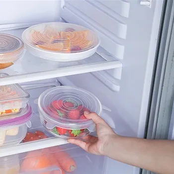 6 Pcs Silicone Stretch Lids Reusable Airtight Food Wrap Covers Keeping Fresh Seal Bowl Stretchy Wrap Cover Kitchen Cookware 
6 Pcs Silicone Stretch Lids Reusable Airtight Food Wrap Covers Keeping Fresh Seal Bowl Stretchy Wrap Cover Kitchen Cookware