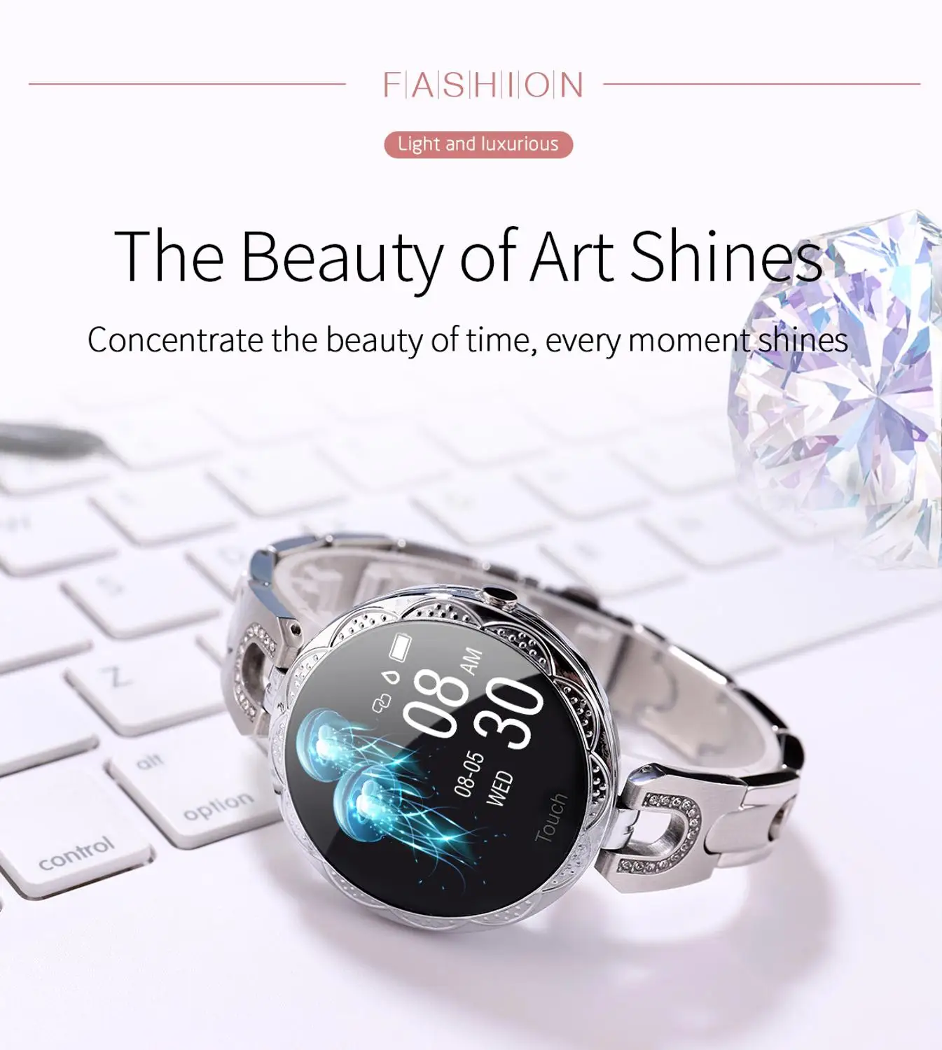 2019 New ladies Smart Watch Luxury Women Bracelet fashion Waterproof blood pressure blood Bluetooth Fitness Tracker WristBand 
2019 New ladies Smart Watch Luxury Women Bracelet fashion Waterproof blood pressure blood Bluetooth Fitness Tracker WristBand