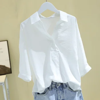 cotton white women shirts 2020 summer new solid long-sleeved casual all match female office lady shirts outwear tops
cotton white women shirts 2020 summer new solid long-sleeved casual all match female office lady shirts outwear tops