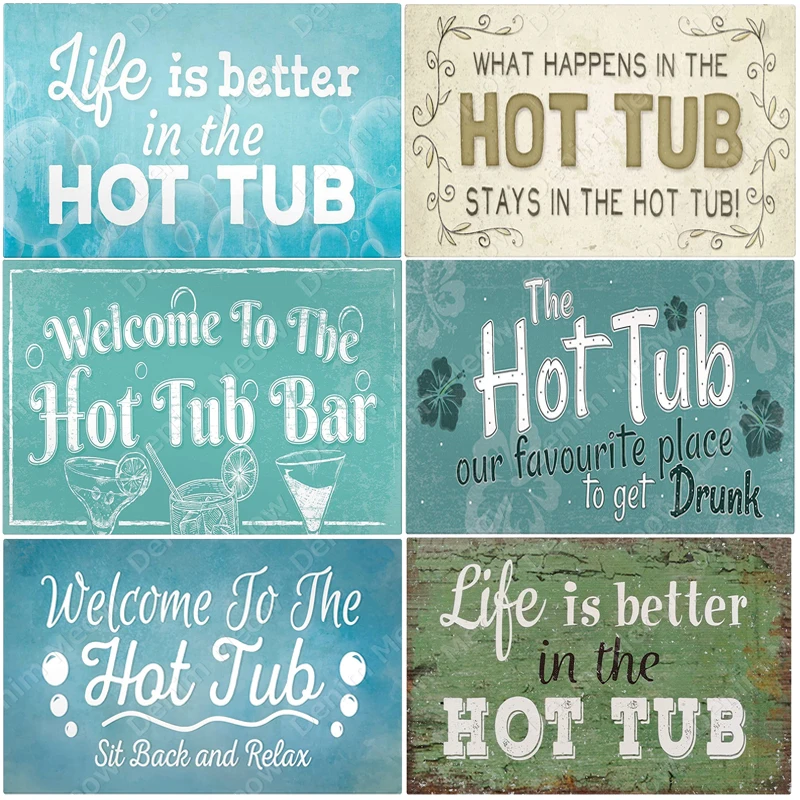 Фото Добро пожаловать в горячую ванну Постер для бара правила горячей ванны винтажные