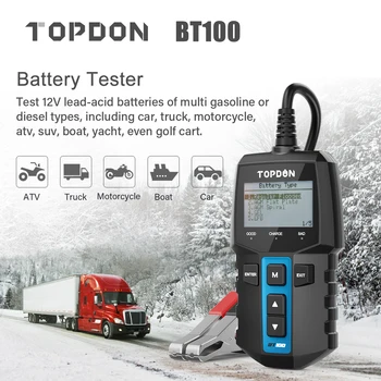 TOPDON BT100 100-2000 CCA Car Accessaries Battery Tester Digital Auto Battery Analyzer for Truck Motorcycle ATV SUV Boat Yacht
TOPDON BT100 100-2000 CCA Car Accessaries Battery Tester Digital Auto Battery Analyzer for Truck Motorcycle ATV SUV Boat Yacht