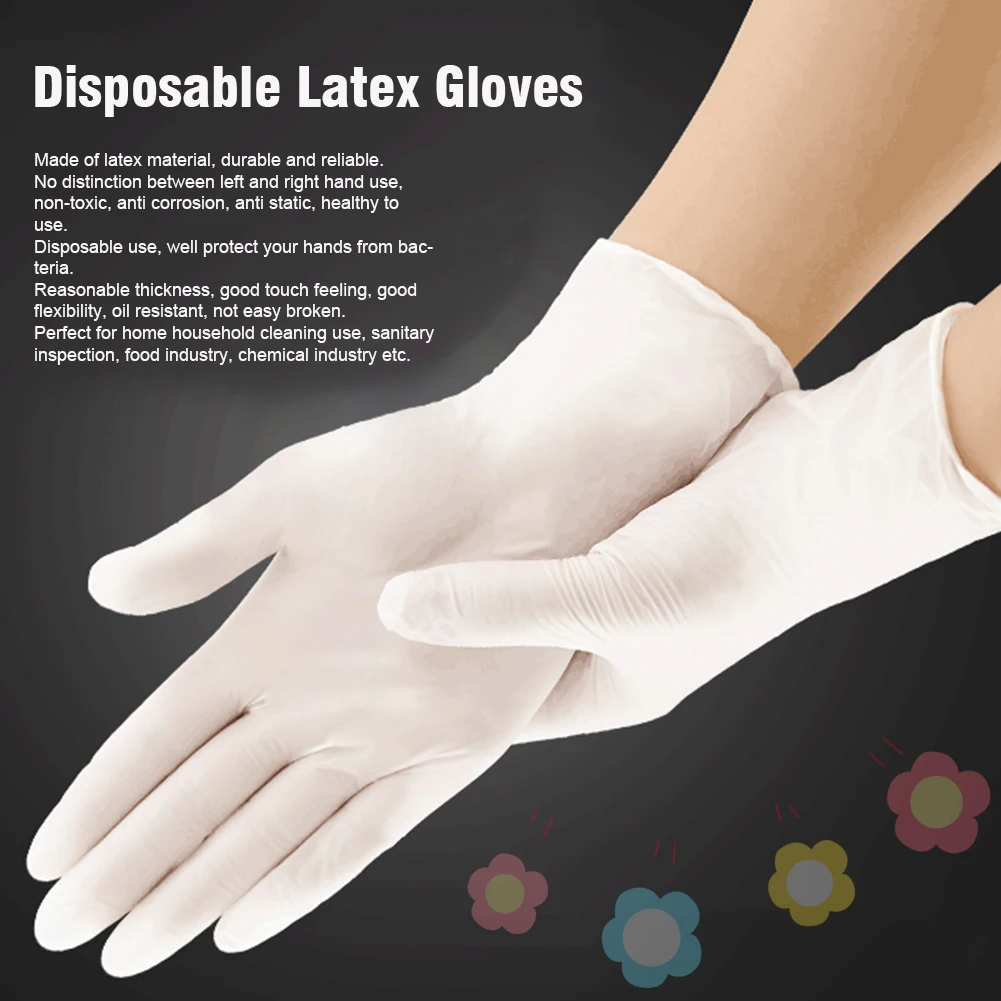 100pcs Disposable Protective Gloves Latex Gloves Non-slip Anti-oil Stain Kitchen Pharmacy does not Hurt Hands Protective Gloves
100pcs Disposable Protective Gloves Latex Gloves Non-slip Anti-oil Stain Kitchen Pharmacy does not Hurt Hands Protective Gloves