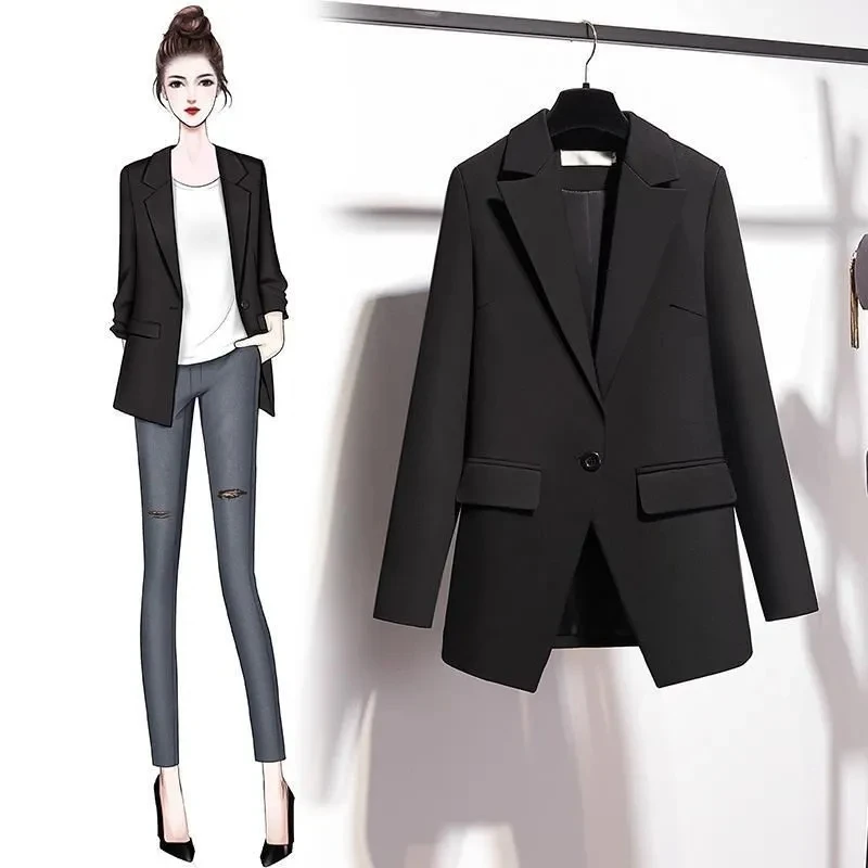 New Arrival Black Blazers Coats Womens Spring Loose Suits Jackets Ladies Wild Slim Suits Tops Single Button Pocket Blazers
New Arrival Black Blazers Coats Womens Spring Loose Suits Jackets Ladies Wild Slim Suits Tops Single Button Pocket Blazers
