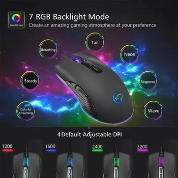 Mouse of LED Optical USB Wired Gaming Mice Mouse 7Buttons 3200DPI Programmable Ergonomic
Mouse of LED Optical USB Wired Gaming Mice Mouse 7Buttons 3200DPI Programmable Ergonomic