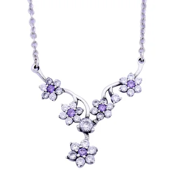 New 925 Sterling Silver Necklace Forget-me-not Blooms With Crystal Pendant Necklace For Women Wedding Gift Fine Europe Jewelry
New 925 Sterling Silver Necklace Forget-me-not Blooms With Crystal Pendant Necklace For Women Wedding Gift Fine Europe Jewelry