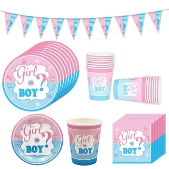 33Pcs/set Pink Blue Disposable Tableware Plates Cups Napkins Boy or Girl Gender Reveal Party Birthday Baby Shower Decoration
33Pcs/set Pink Blue Disposable Tableware Plates Cups Napkins Boy or Girl Gender Reveal Party Birthday Baby Shower Decoration