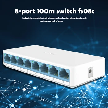 FS08C 8 Port Desktop Ethernet Network Switch 10/100Mbps LAN HUB Wireless Router Splitter for PC Printer IP Camera
FS08C 8 Port Desktop Ethernet Network Switch 10/100Mbps LAN HUB Wireless Router Splitter for PC Printer IP Camera