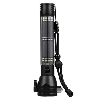 Hot Sell 9-in-1 solar LED flashlight with multi-function safety hammer and survival tool and emergency light
Hot Sell 9-in-1 solar LED flashlight with multi-function safety hammer and survival tool and emergency light