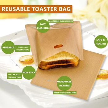 10 PCS/SET Reusable Toaster Bags Non Stick Bread Bag Sandwich Bags Large Toastie Toasty Safe Toast Microwave Heating
10 PCS/SET Reusable Toaster Bags Non Stick Bread Bag Sandwich Bags Large Toastie Toasty Safe Toast Microwave Heating