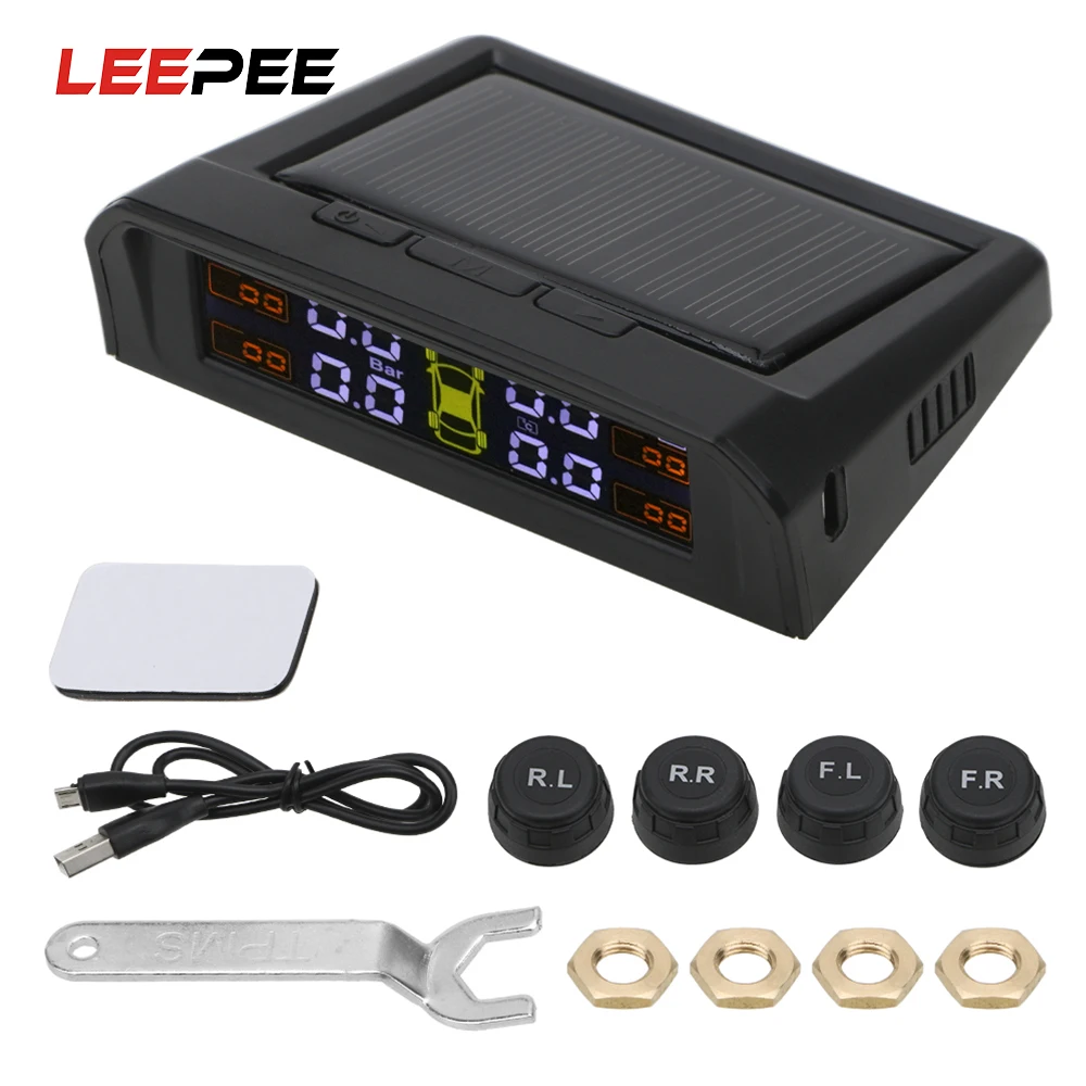 LEEPEE TPMS Car Tire Pressure Alarm Monitor System HD Digital LCD Display USB Solar Charging Auto Alarm Tool
LEEPEE TPMS Car Tire Pressure Alarm Monitor System HD Digital LCD Display USB Solar Charging Auto Alarm Tool