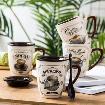 1Pcs New European Style 355mL Coffee Mug with a Lid and a Spoon Creative Brief Tea Milk Ceramic Office Home Cup Gift for Friends
1Pcs New European Style 355mL Coffee Mug with a Lid and a Spoon Creative Brief Tea Milk Ceramic Office Home Cup Gift for Friends