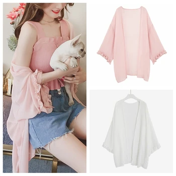 Long Sunscreen Chiffon Shirt Summer Lightweight Breathable Shirt Loose Plus Size Simple Fashion Affordable Personality Fashion 
Long Sunscreen Chiffon Shirt Summer Lightweight Breathable Shirt Loose Plus Size Simple Fashion Affordable Personality Fashion