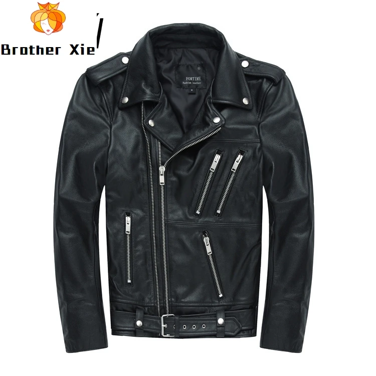 2020 Men's Genuine Leather Motorcycle Jacket Black Zippers Leather Jackets Brand Cowhide Biker Jacket for Male 
2020 Men's Genuine Leather Motorcycle Jacket Black Zippers Leather Jackets Brand Cowhide Biker Jacket for Male
