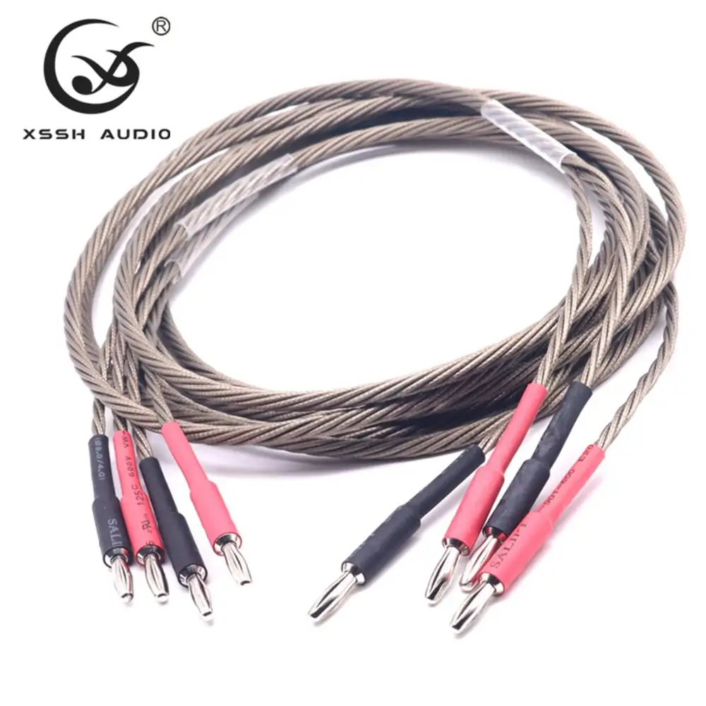 1 pair XSSH audio Hi-end DIY HIFI Silver Plated 4 banana plugs to 4 banana plugs ODIN 8 core speaker cable Cord Wire
1 pair XSSH audio Hi-end DIY HIFI Silver Plated 4 banana plugs to 4 banana plugs ODIN 8 core speaker cable Cord Wire